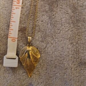Gold Leaf Pendant Necklace - Elegant Women’s Jewelry